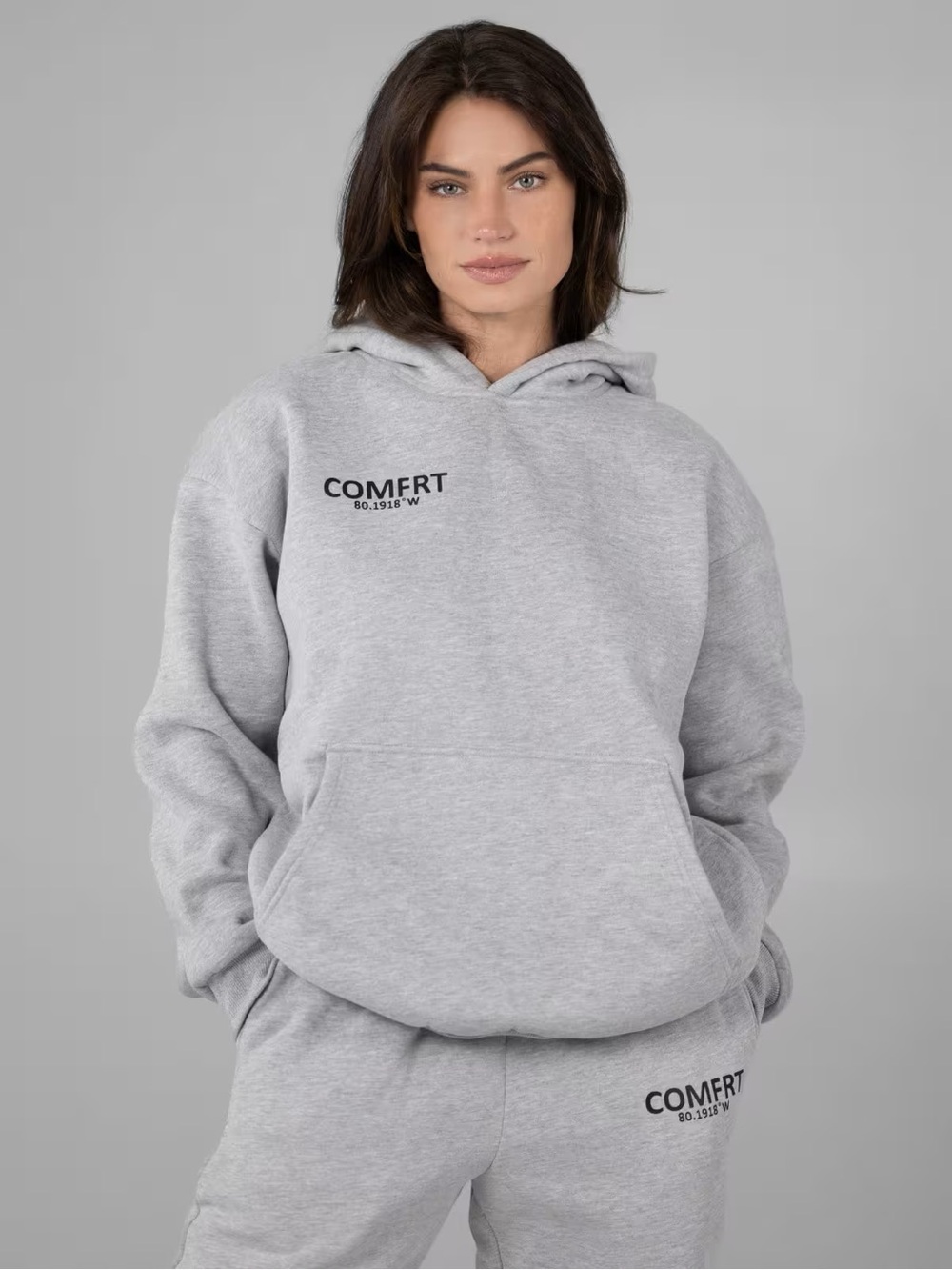 Comfort Grey Pullover Hoodie Size Medium
